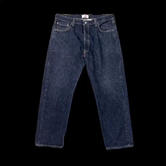 LEVI’S 501 Button Fly Straight Leg Blue Jeans Men's Size 38 x 32 Dark Wash Black - Picture 11 of 11